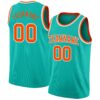 Custom Aqua Orange-White Authentic Basketball Jersey