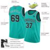 Custom Aqua Black-Gray Authentic Basketball Jersey