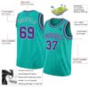Custom Aqua Purple-Gray Authentic Basketball Jersey