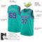 Custom Aqua Purple-Gray Authentic Basketball Jersey