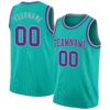 Custom Aqua Purple-Gray Authentic Basketball Jersey