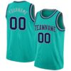 Custom Aqua Navy-Gray Authentic Basketball Jersey