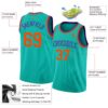 Custom Aqua Orange-Purple Authentic Basketball Jersey