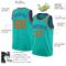 Custom Aqua Orange-Purple Authentic Basketball Jersey