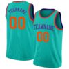 Custom Aqua Orange-Purple Authentic Basketball Jersey