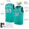 Custom Aqua White-Navy Authentic Basketball Jersey