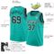 Custom Aqua Black-White Authentic Basketball Jersey