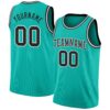 Custom Aqua Black-White Authentic Basketball Jersey