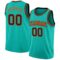 Custom Aqua Black-Orange Authentic Basketball Jersey