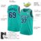 Custom Aqua Navy-White Authentic Basketball Jersey