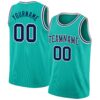 Custom Aqua Navy-White Authentic Basketball Jersey