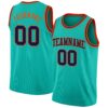 Custom Aqua Navy-Orange Authentic Basketball Jersey