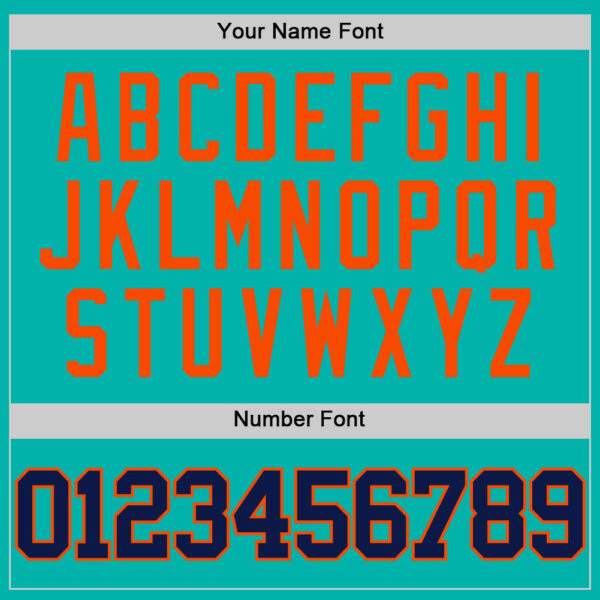 Custom Aqua Navy-Orange Authentic Basketball Jersey