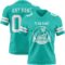 Aqua0301-1 Custom Aqua White Authentic Football Jersey