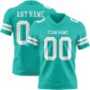 Custom Aqua White Authentic Football Jersey