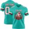 Aqua0302-1 Custom Aqua White-Red Authentic Football Jersey