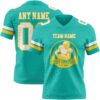 Custom Aqua White-Yellow Authentic Football Jersey