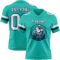 Aqua0306-1 Custom Aqua White-Navy Authentic Football Jersey