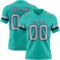 Aqua0308 Custom Aqua Gray-Navy Authentic Football Jersey
