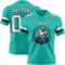 Aqua0309-1 Custom Aqua White-Black Authentic Football Jersey