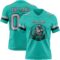 Aqua0311-1 Custom Aqua Gray-Black Authentic Football Jersey