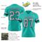 Aqua0311-2 Custom Aqua Gray-Black Authentic Football Jersey