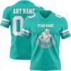 Custom Aqua White-Gray Authentic Football Jersey