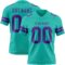 Aqua0315 Custom Aqua Purple Authentic Football Jersey
