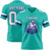 Custom Aqua White-Purple Authentic Football Jersey