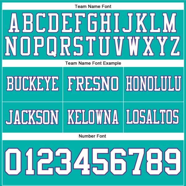 Custom Aqua White-Purple Authentic Football Jersey