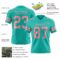 Aqua0317-2 Custom Aqua Medium Pink Authentic Football Jersey