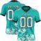 Aqua0319 Custom Aqua White-Black 3D Pattern Splash Authentic Football Jersey