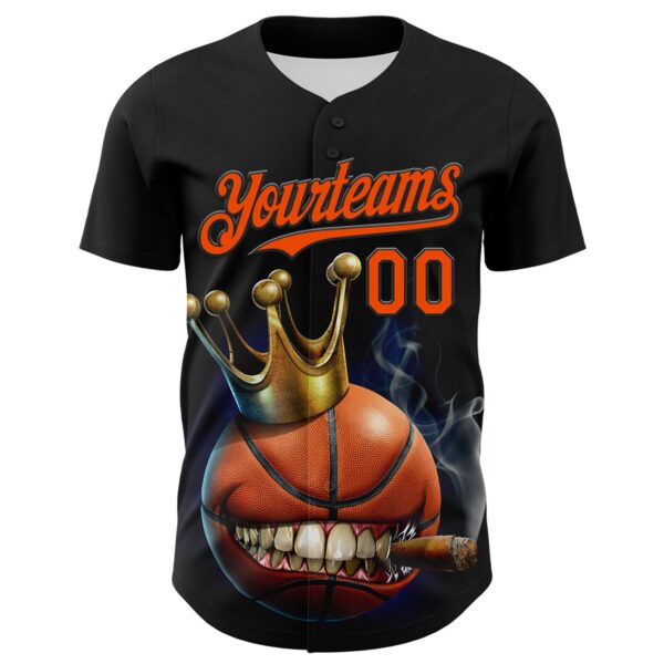 Custom Black Orange Tom Wood Cigar Basketball Authentic Baseball Jersey