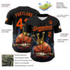 Custom Black Orange Tom Wood Cigar Basketball Authentic Baseball Jersey