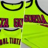 Custom Neon Green Pink-Navy Authentic Throwback Basketball Jersey