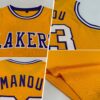 Custom Gold White-Purple Authentic Throwback Basketball Jersey