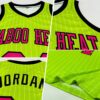 Custom Neon Green White Pinstripe Pink-Black Authentic Basketball Jersey