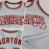 Custom White White-Red Authentic Throwback Basketball Jersey