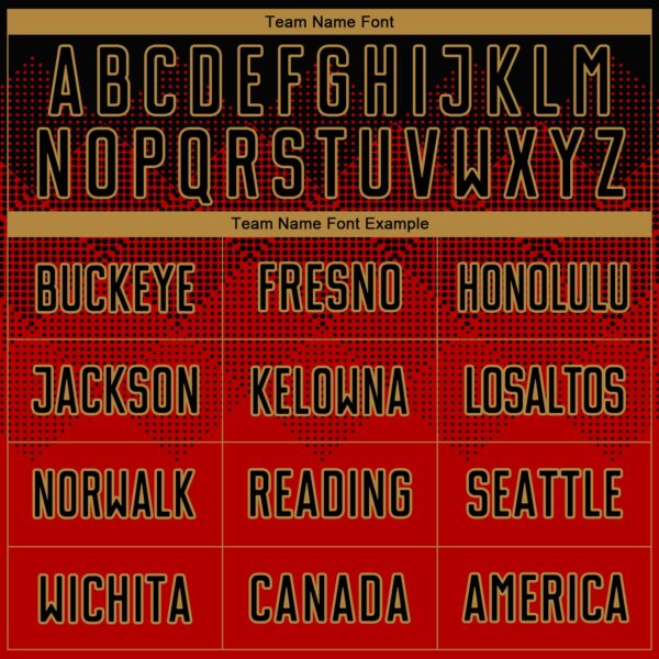 Custom Red Black-Old Gold Round Neck Sublimation Basketball Suit Jersey