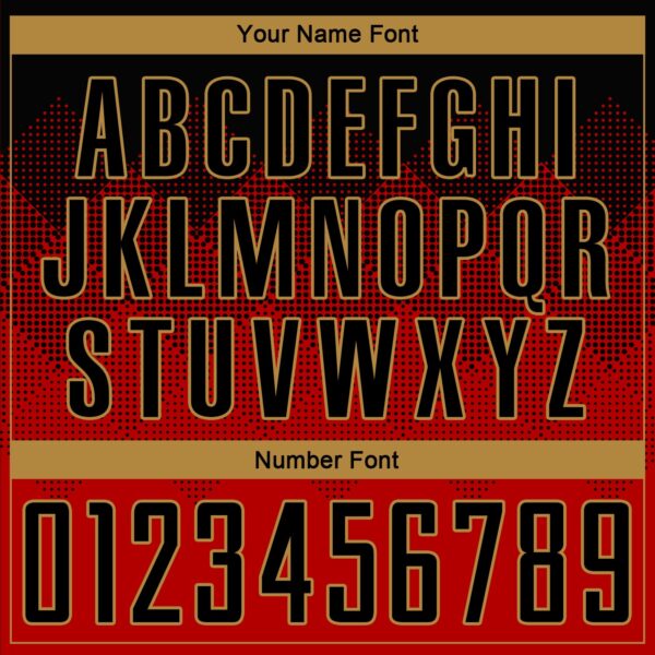 Custom Red Black-Old Gold Round Neck Sublimation Basketball Suit Jersey