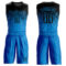 Custom Blue Black Round Neck Sublimation Basketball Suit Jersey