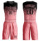 Custom Medium Pink Black Round Neck Sublimation Basketball Suit Jersey