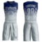 Custom Navy Silver Round Neck Sublimation Basketball Suit Jersey