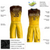 Custom Yellow Brown-Cream Round Neck Sublimation Basketball Suit Jersey