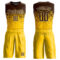 Custom Yellow Brown-Cream Round Neck Sublimation Basketball Suit Jersey