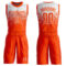 Custom White Orange Round Neck Sublimation Basketball Suit Jersey