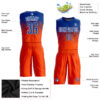Custom Orange Royal-White Round Neck Sublimation Basketball Suit Jersey