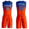 Custom Orange Royal-White Round Neck Sublimation Basketball Suit Jersey