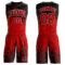 Custom Red Black-White Round Neck Sublimation Basketball Suit Jersey