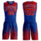 Custom Royal Red-White Round Neck Sublimation Basketball Suit Jersey